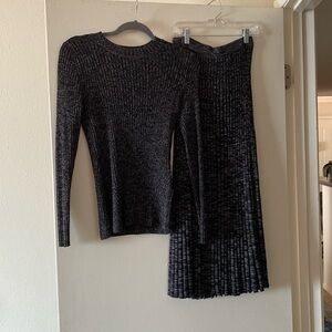 Zimmermann silk knit top and matching pleated skirt set. SZ 0. Like new.